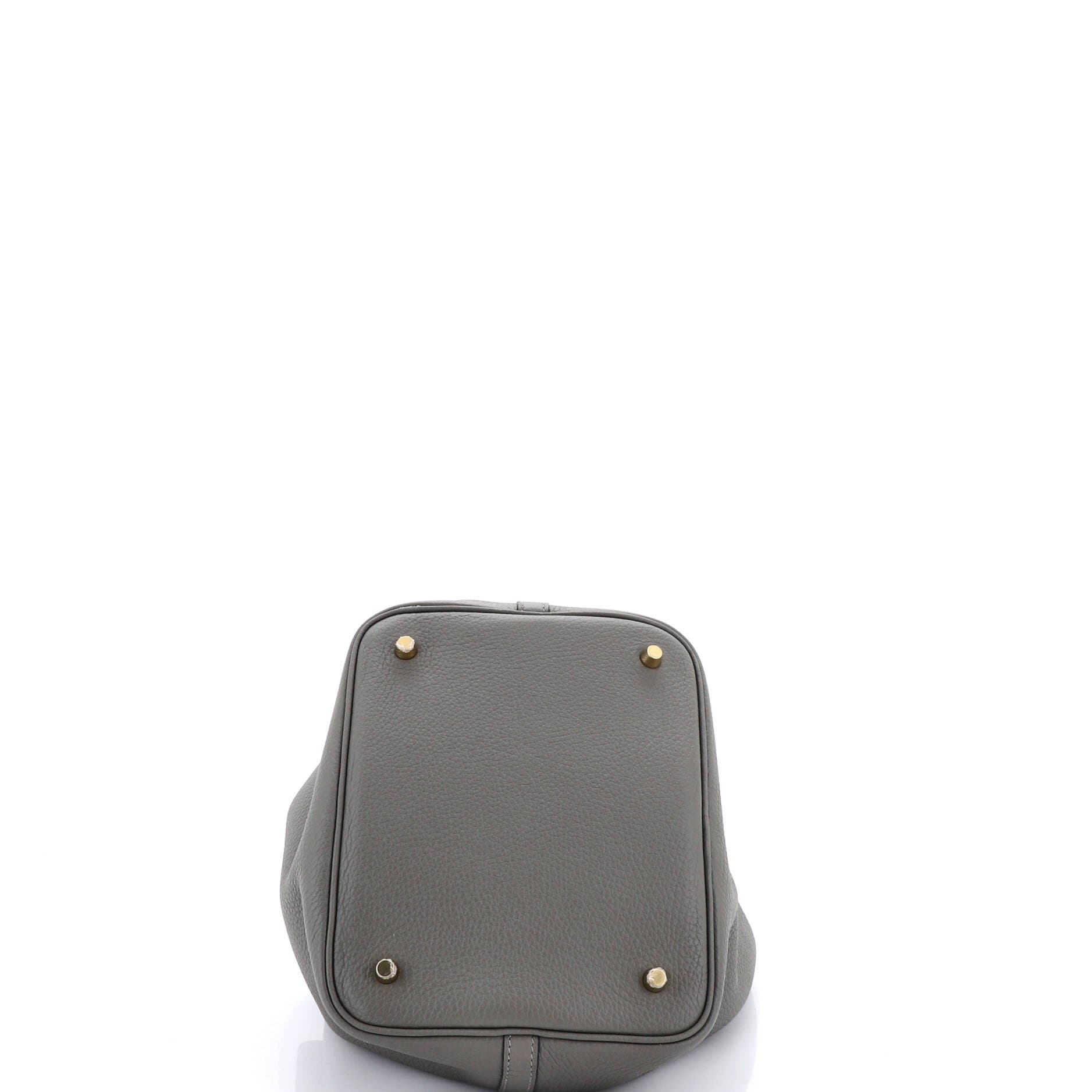 Pre-Owned Hermes Picotin Lock Bag Clemence MM, Alternate, color, Gris Meyer