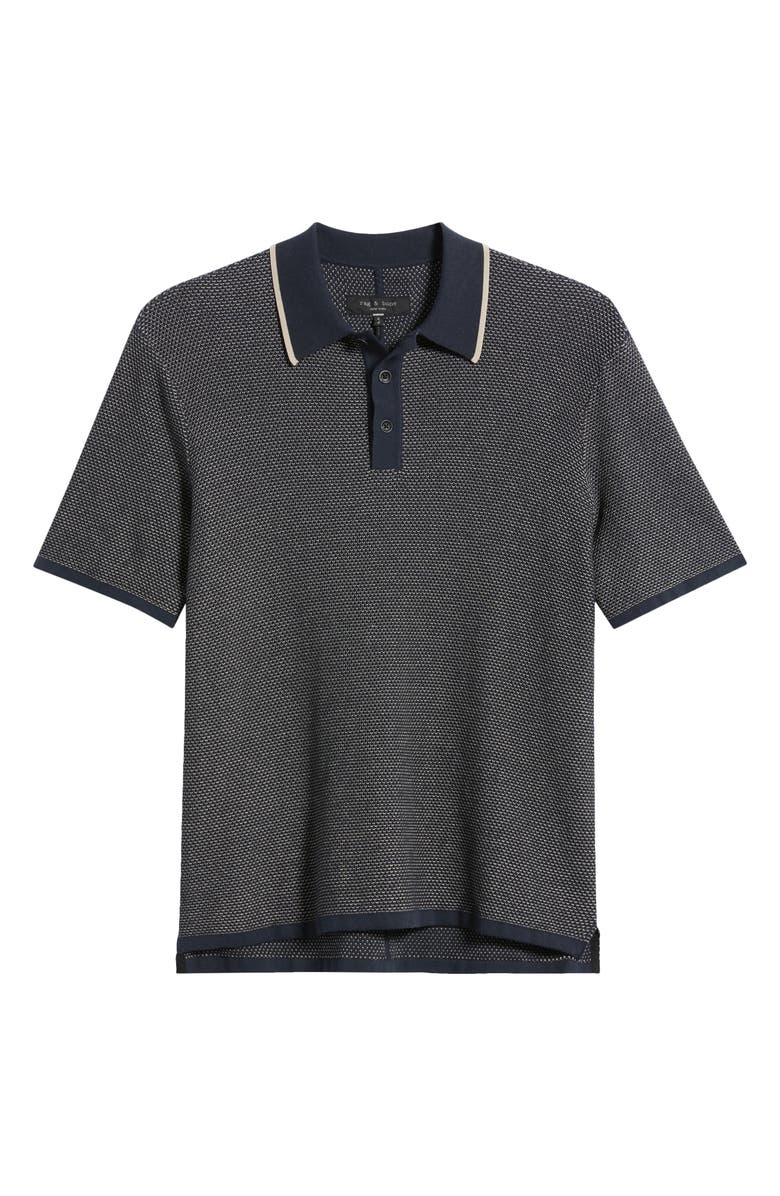 rag & bone Norton Knit Polo, Alternate, color, Navy
