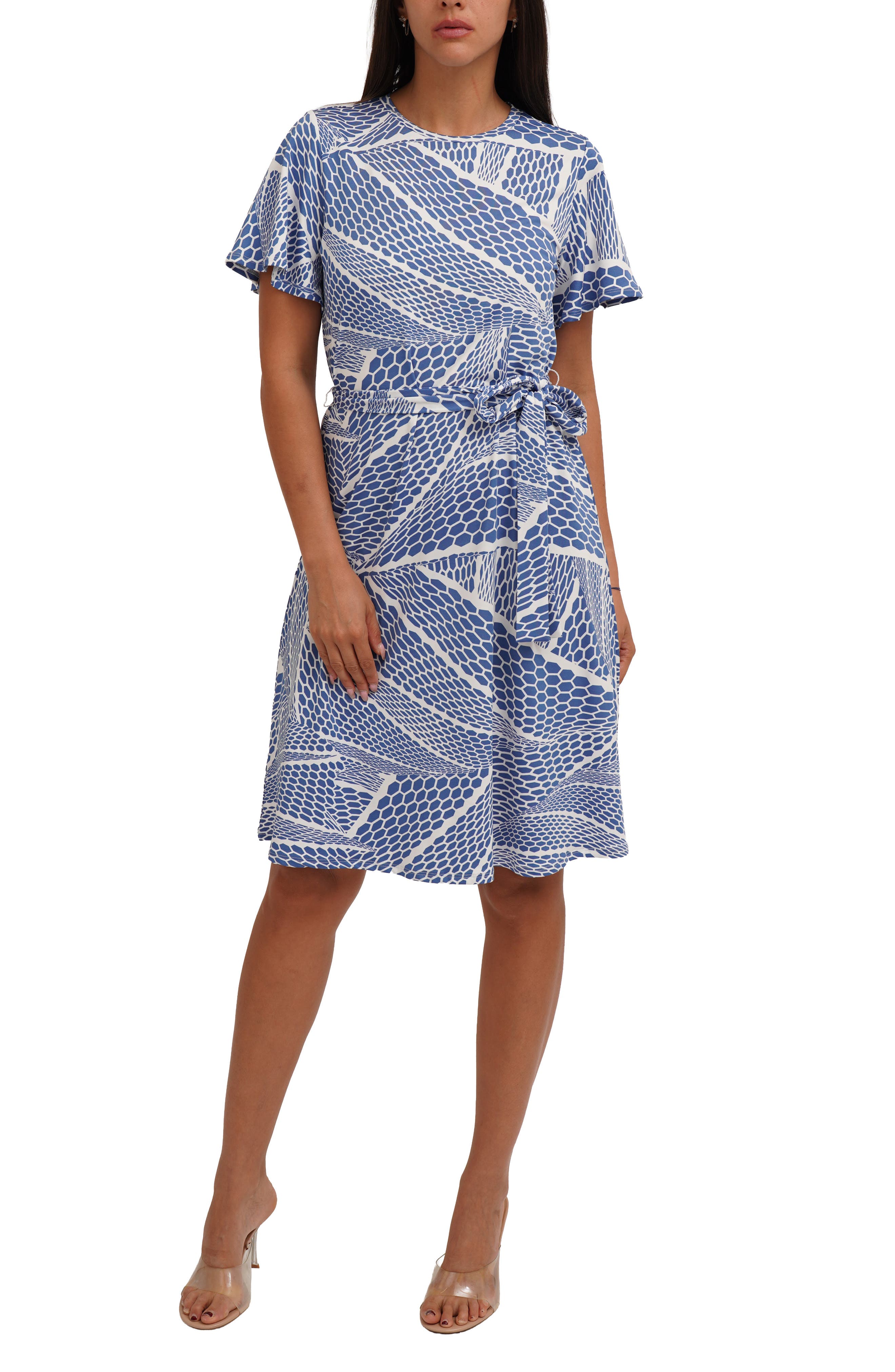 CYRUS Paisley Flutter Sleeve Dress