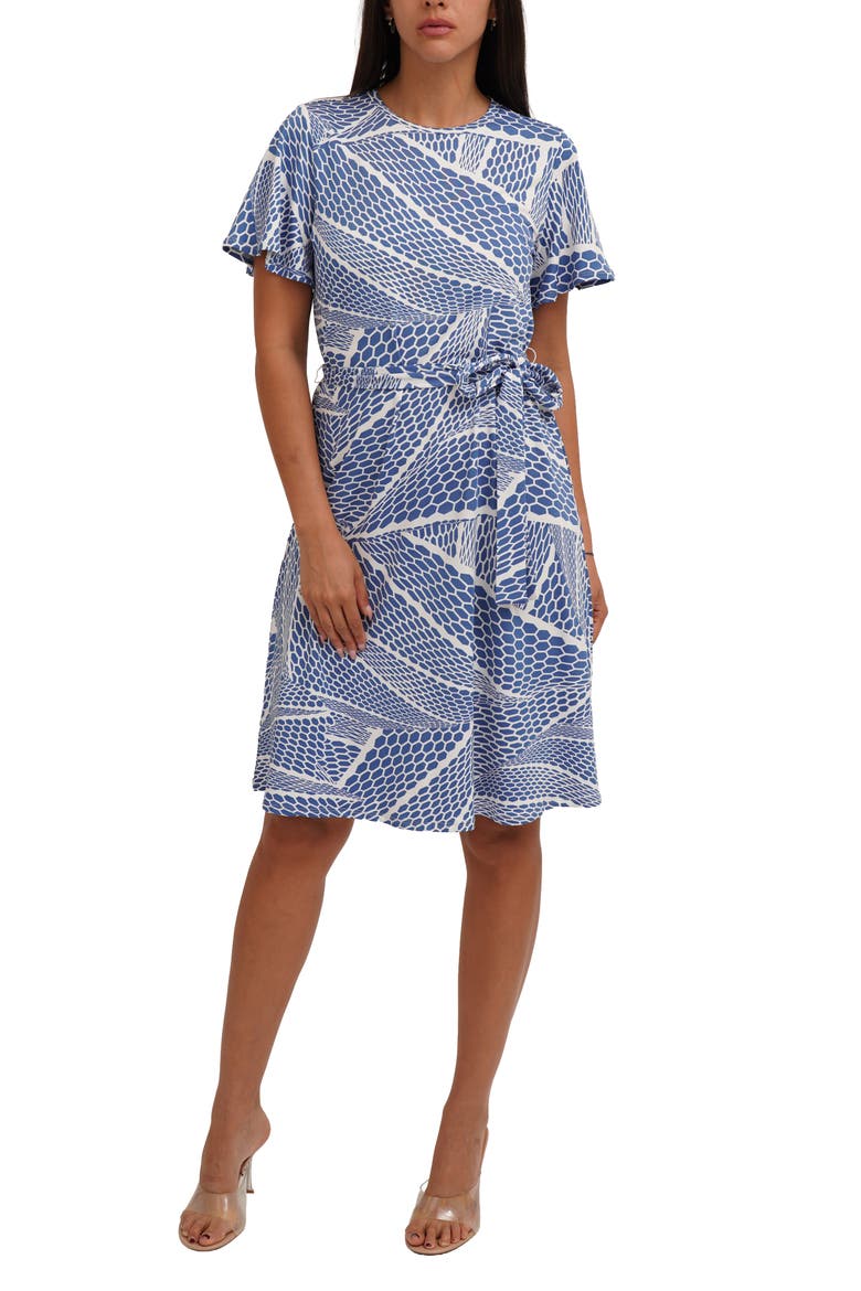 Flutter Sleeve Dress, Main, color, LNDS DENIM