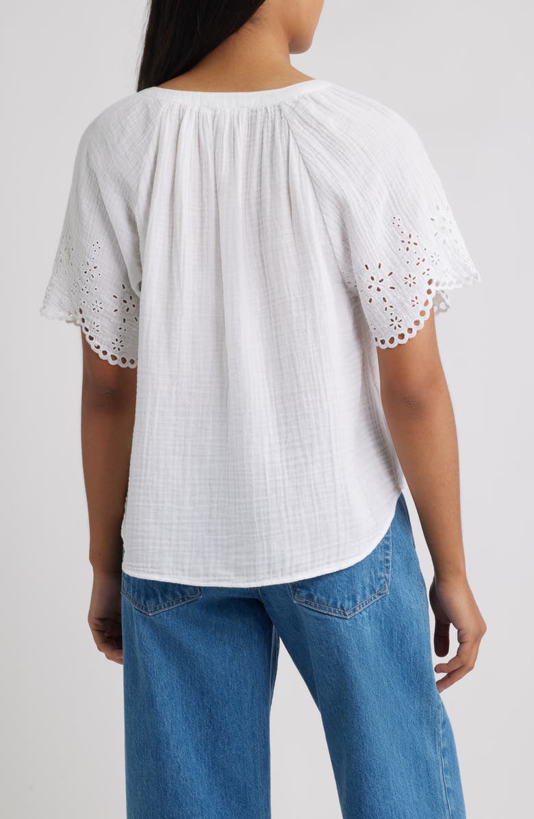 beachlunchlounge Dessa Eyelet Detail Cotton Top, Alternate, color, 