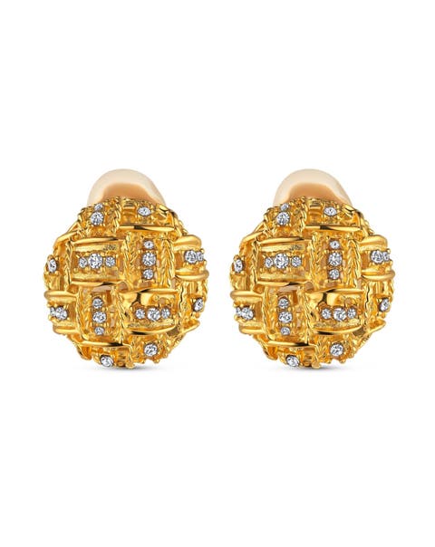 Woven Pave Clip-on Earring