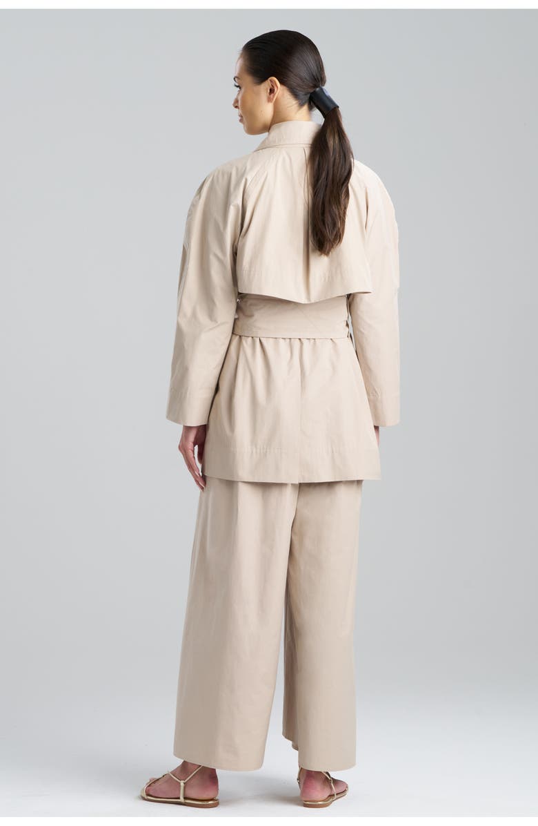 Natori TECH COTTON TAFFETA Trench Coat, Alternate, color, Beige