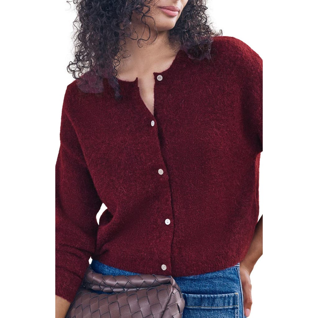 Next Wide Sleeve Cardigan In Burgundy