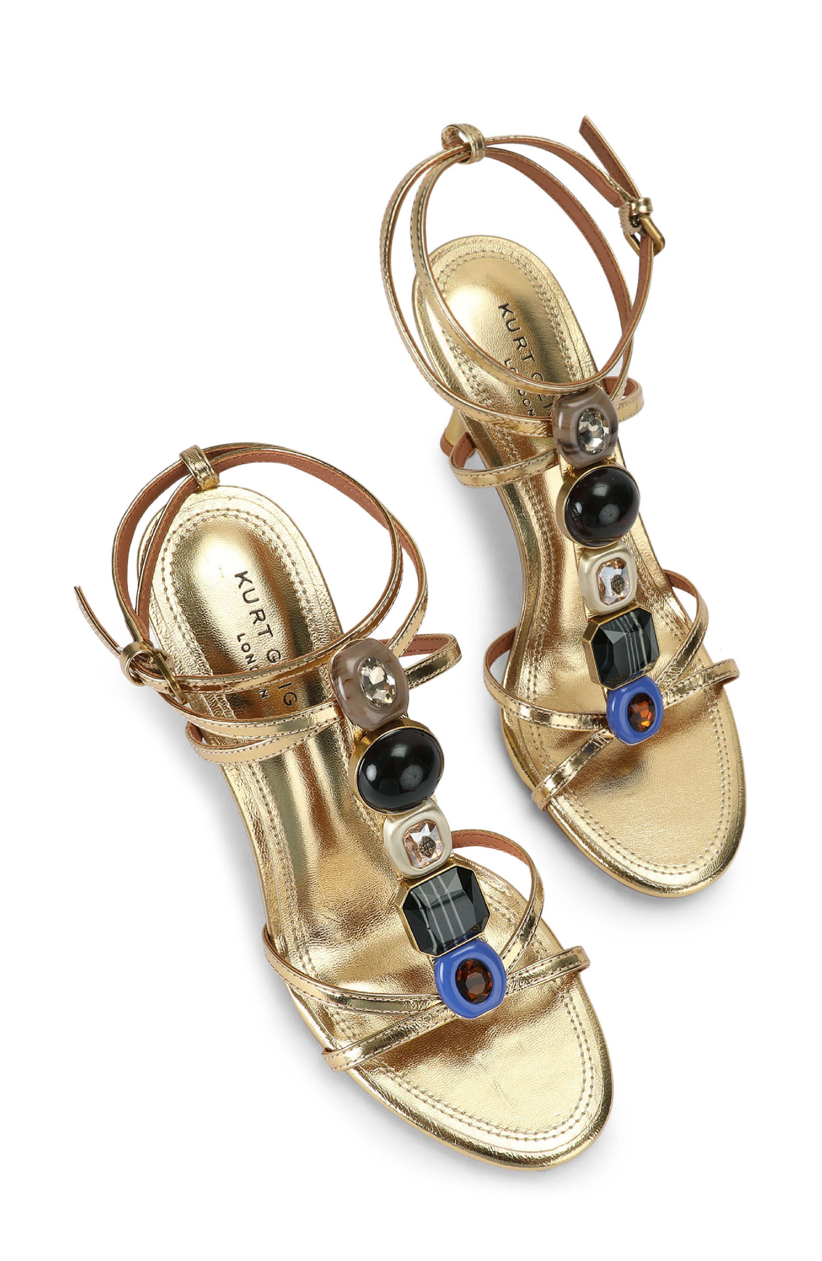 Loulou Leather Sandal, Alternate, color, GOLD