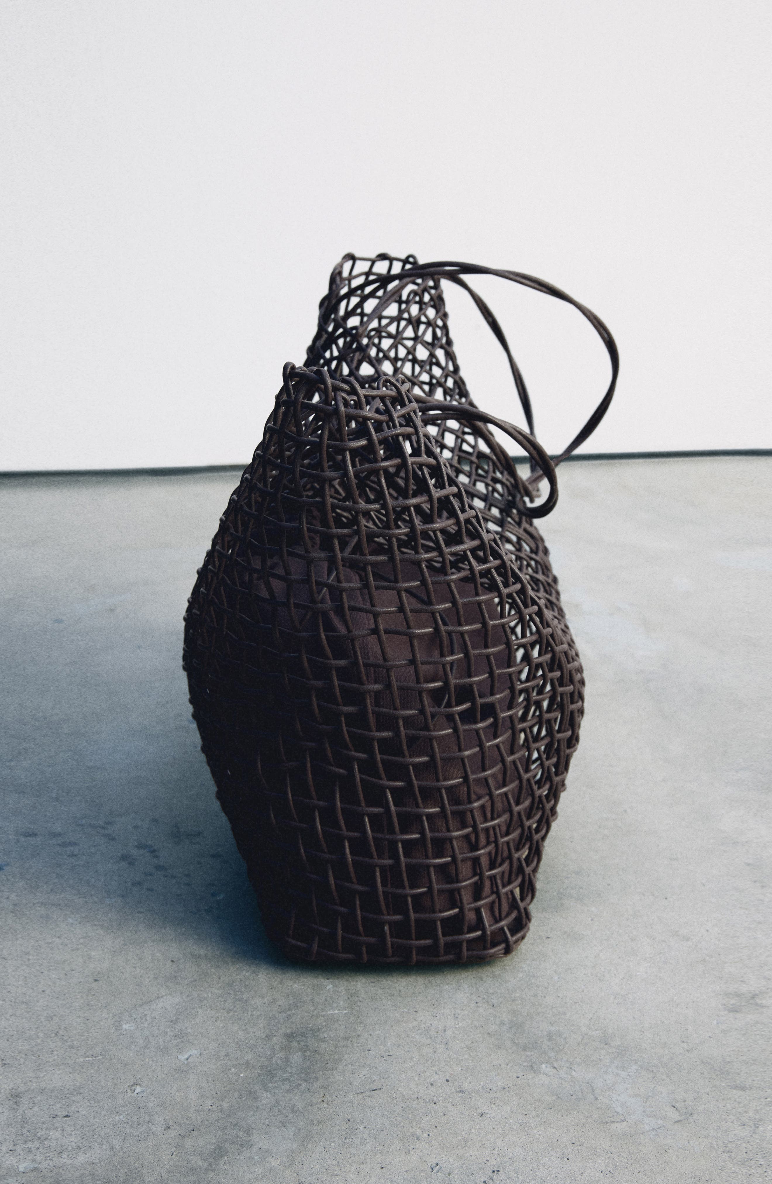 MANGO Woven Shopper Tote, Alternate, color, Chocolate