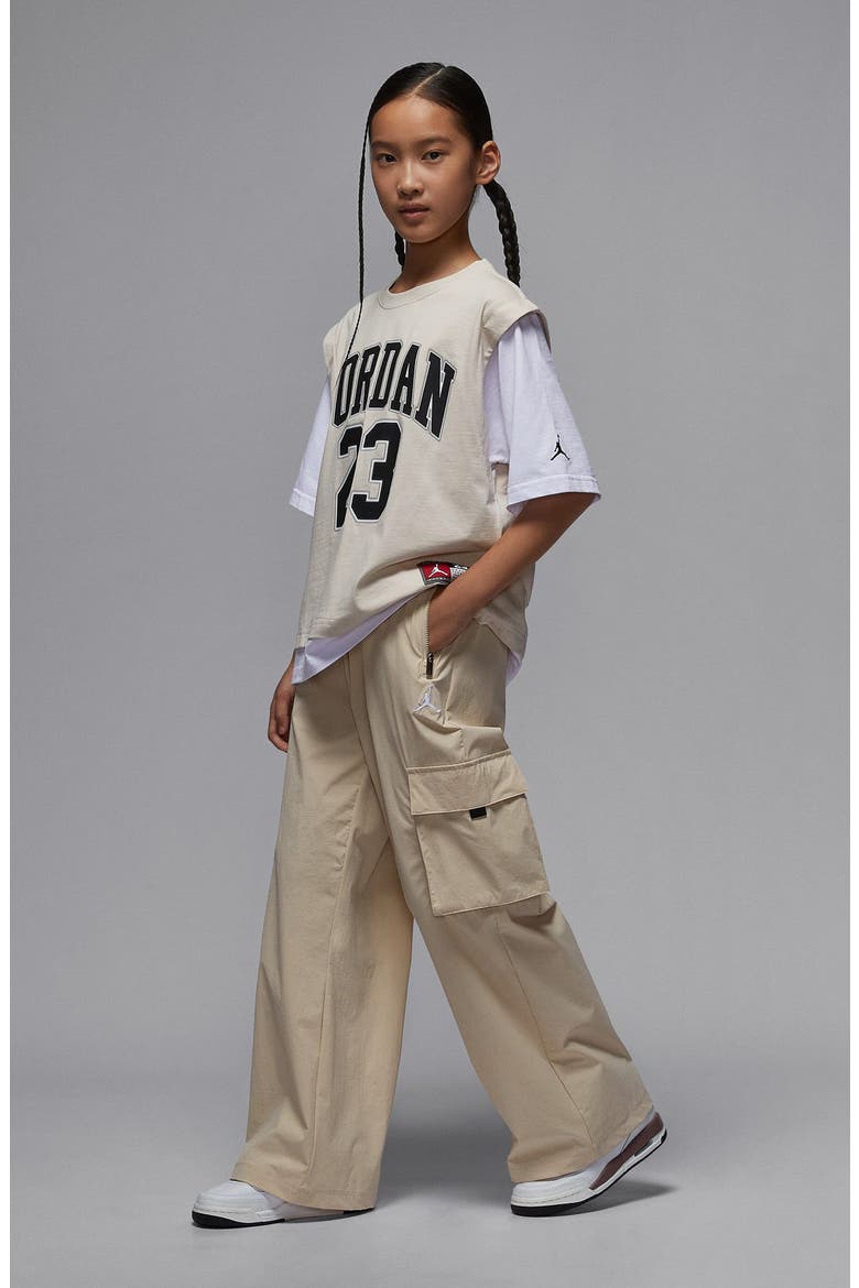 Kids' Wide Leg Drawstring Cargo Pants, Alternate, color, LEGEND LIGHT BROWN