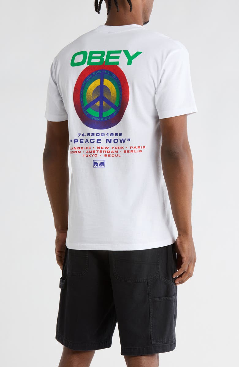 Obey Peace Target Graphic T-Shirt, Alternate, color, White