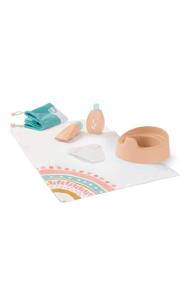 Miniland Doll Wooden Care Set, Main, color, Beige Multi