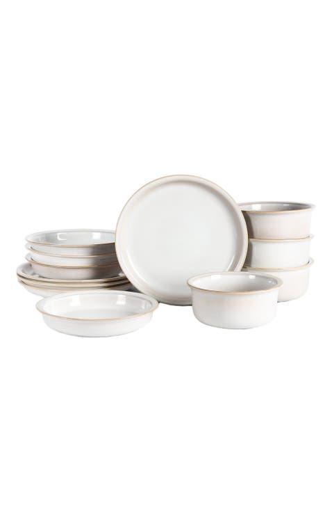 Slate Stoneware 12-Piece Dinnerware Set