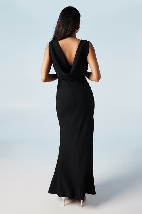 Coast Cowl Back Maxi Bridesmaid Dress In Black