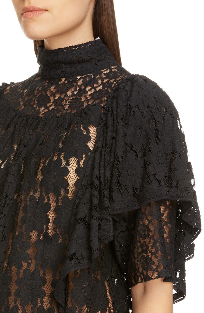 Isabel Marant Étoile Vetea Floral Lace Ruffle Top, Alternate, color,
