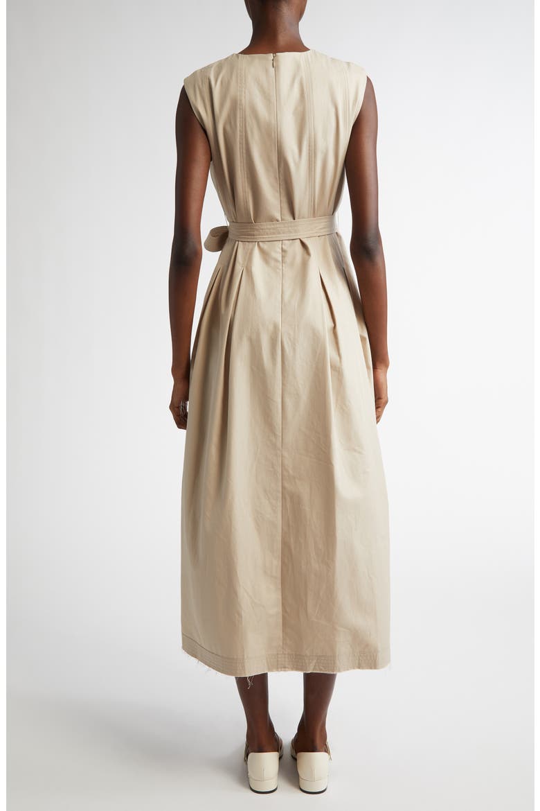 Amina Cotton Twill Midi Dress, Alternate, color, BEIGE