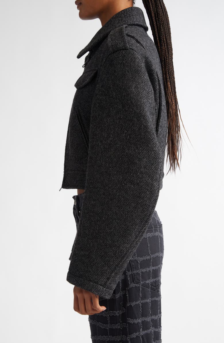 Alexander Wang Donegal Wool Crop Military Jacket, Alternate, color, 