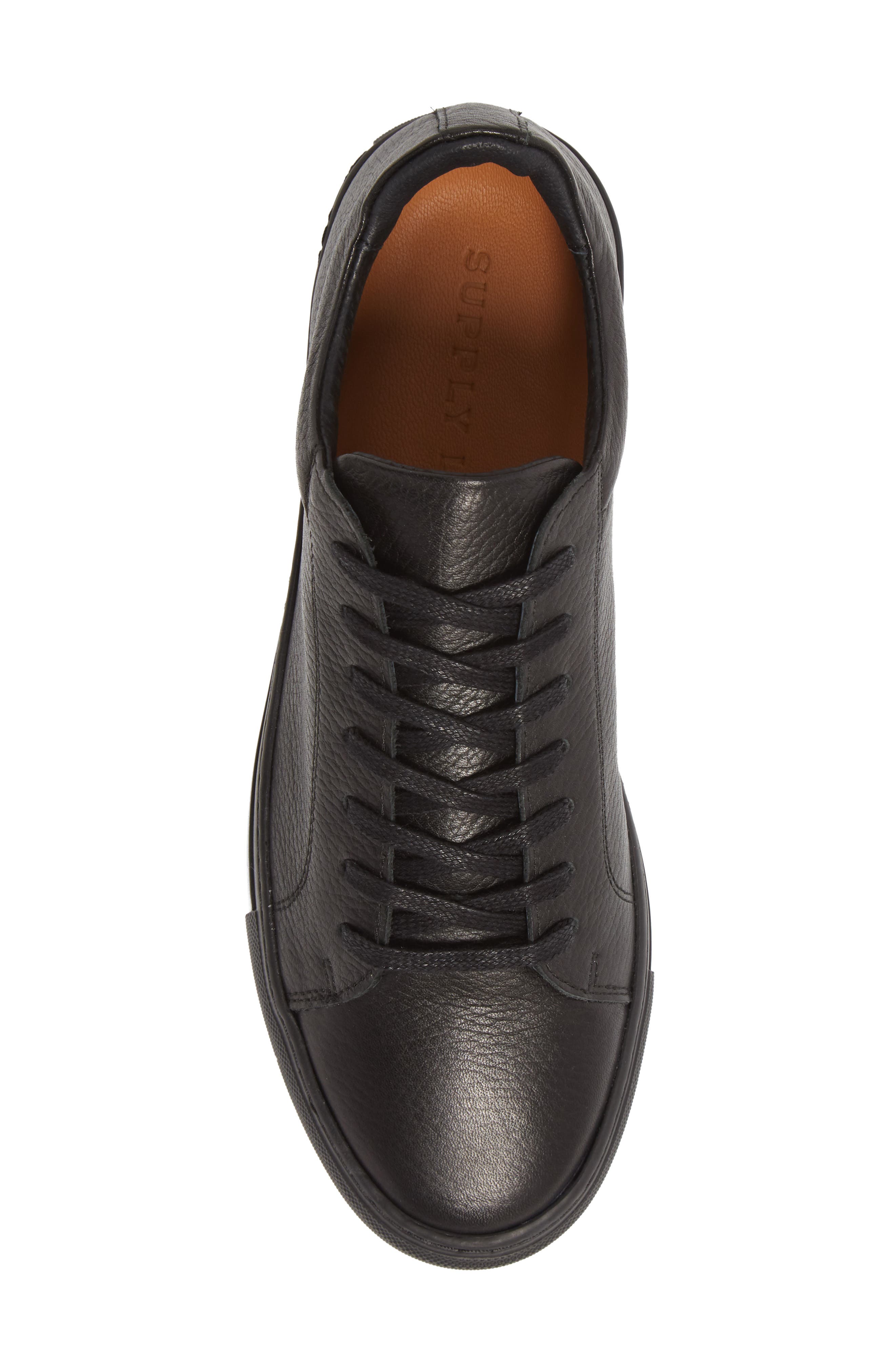 Damian Lace-Up Sneaker, Alternate, color, BLACK TUMBLED LEATHER