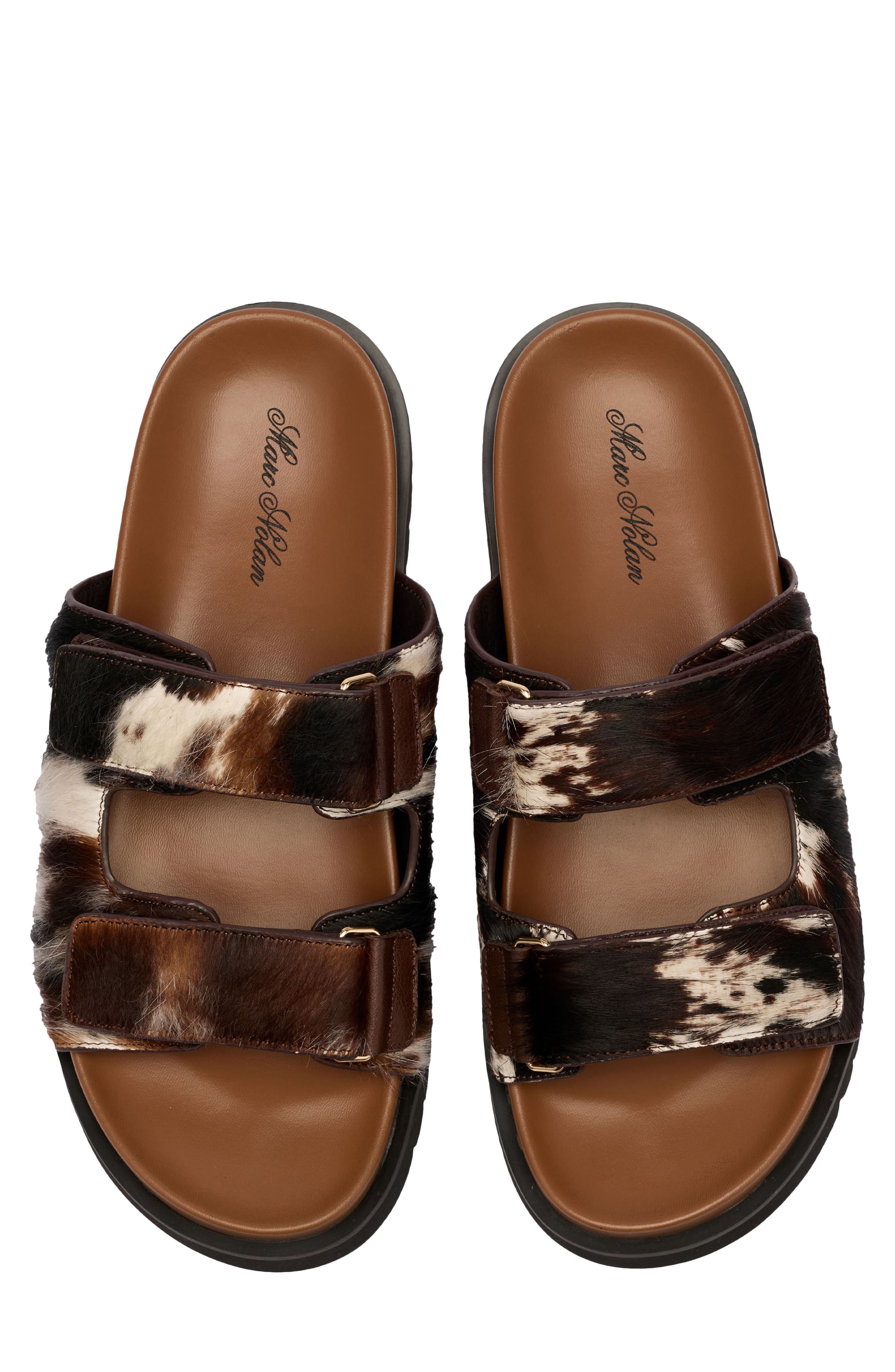 MARC NOLAN <p>Monaco Calf Hair Slide Sandal (Women)</p>, Alternate, color, Dark Horse