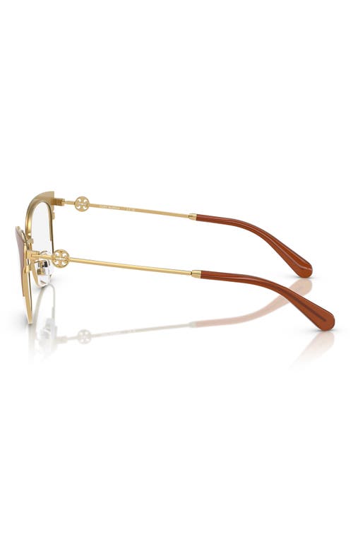 Tory Burch 54mm Cat Eye Optical Glasses In Camel