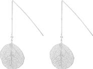 Bearfruit Jewelry Sienna Textured Leaf Disc Threader Earrings Sculptural Trendy