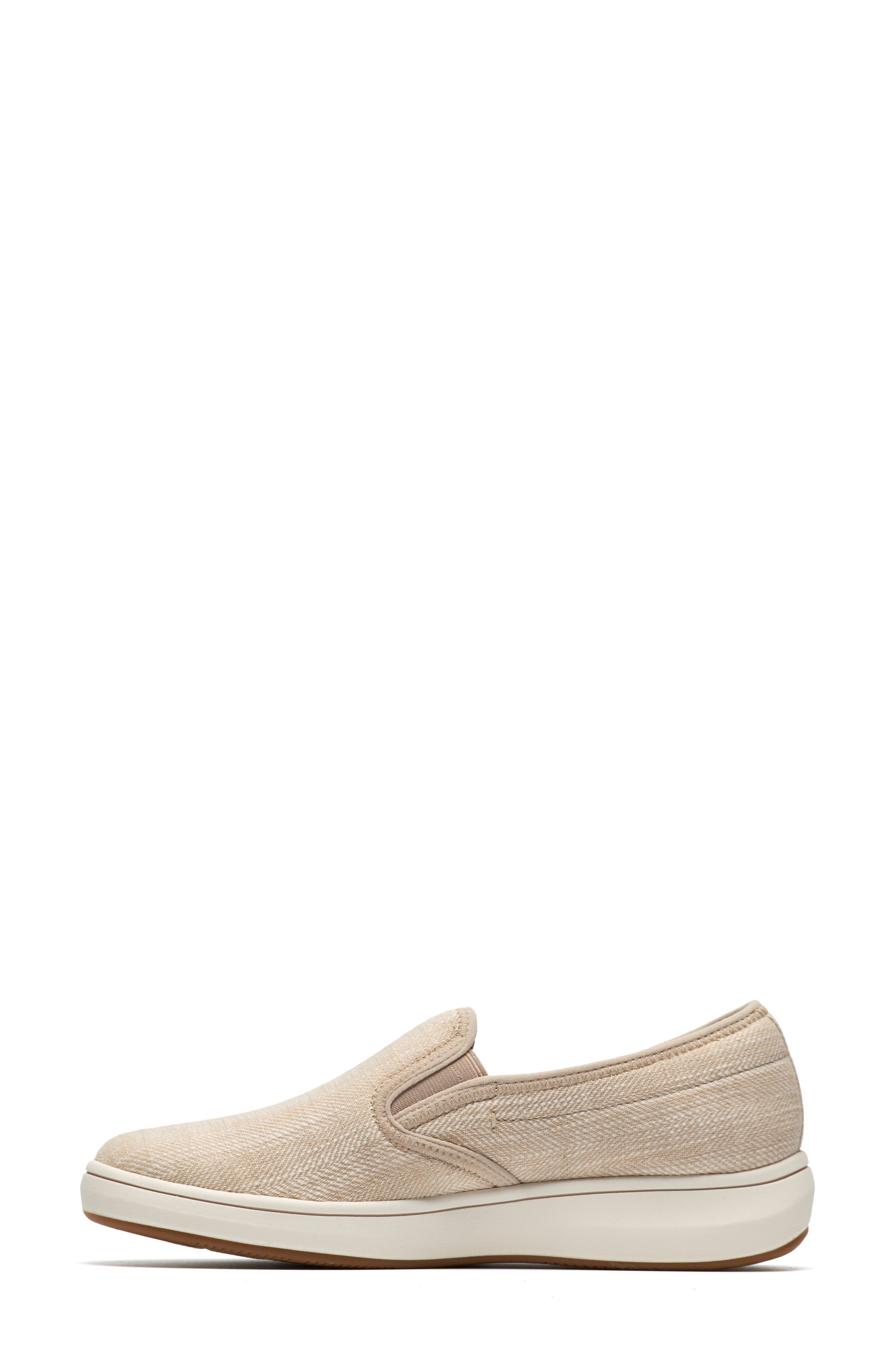 Clarks<sup>®</sup> BreezeSky Zoe Slip-On Sneaker, Alternate, color, Sand Canvas