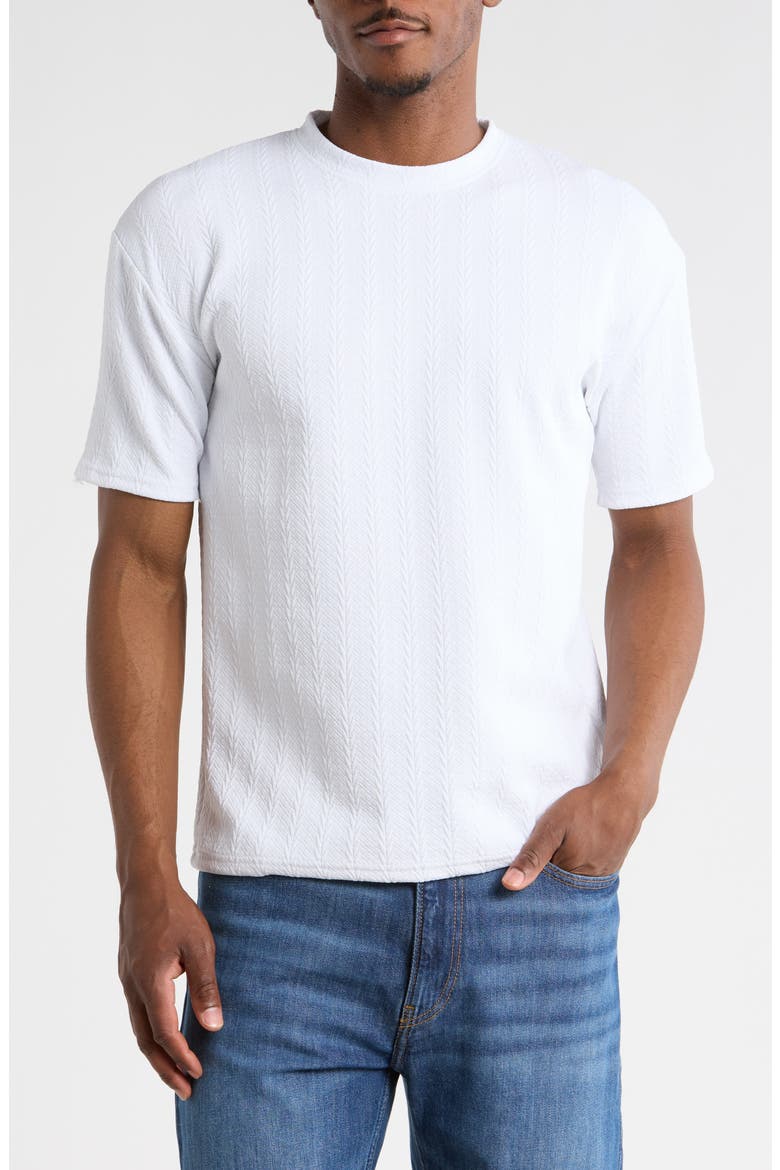 Textured Knit T-Shirt, Main, color, WHITE