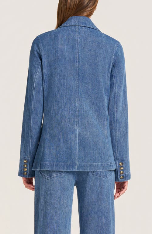 Matty M . Nash Double Breasted Denim Blazer In Blue