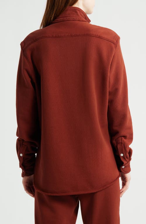 Frank & Eileen Eileen Relaxed Cotton Terry Button-up Shirt In Brown