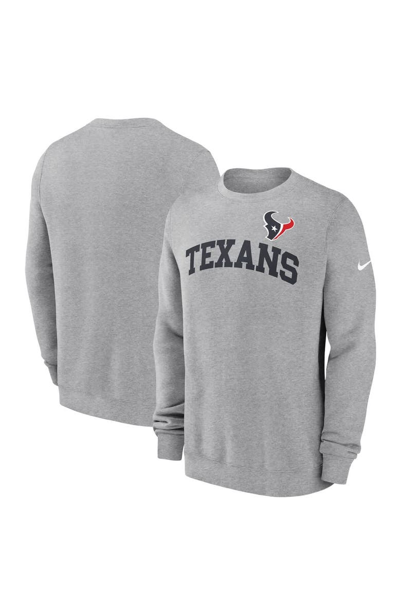 Nike Men's Nike Heather Gray Houston Texans Club Pullover Sweatshirt, Main, color, 
