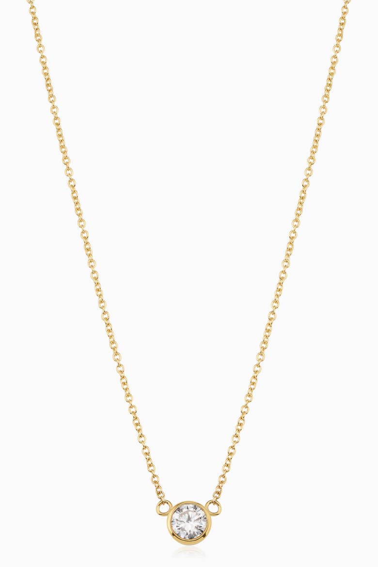 14K Solid Gold 0.5 cttw Luminous Lab Diamond Bezel Necklace, Main, color, Yellow Gold, Lab Diamonds