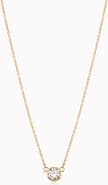 Oradina 14K Solid Gold 0.5 cttw Luminous Lab Diamond Bezel Necklace