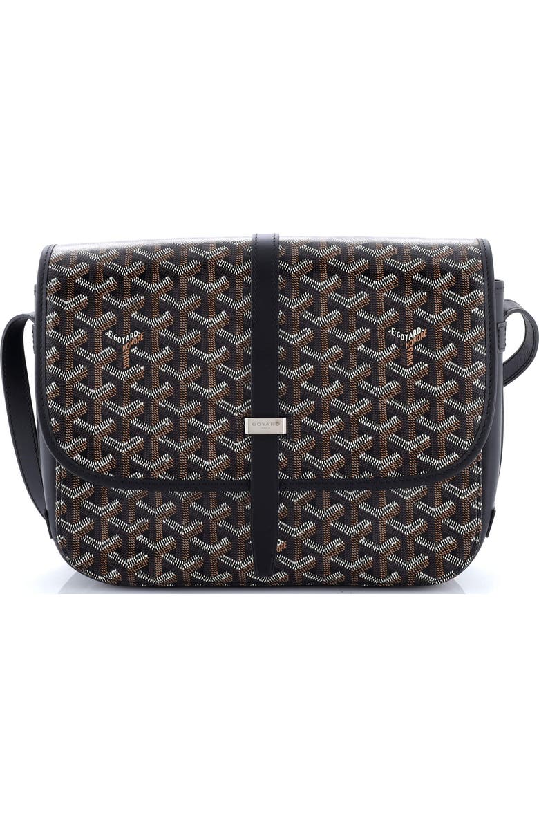 Pre-Owned Goyard Belvedere II Messenger Bag Coated Canvas MM, Main, color, Black