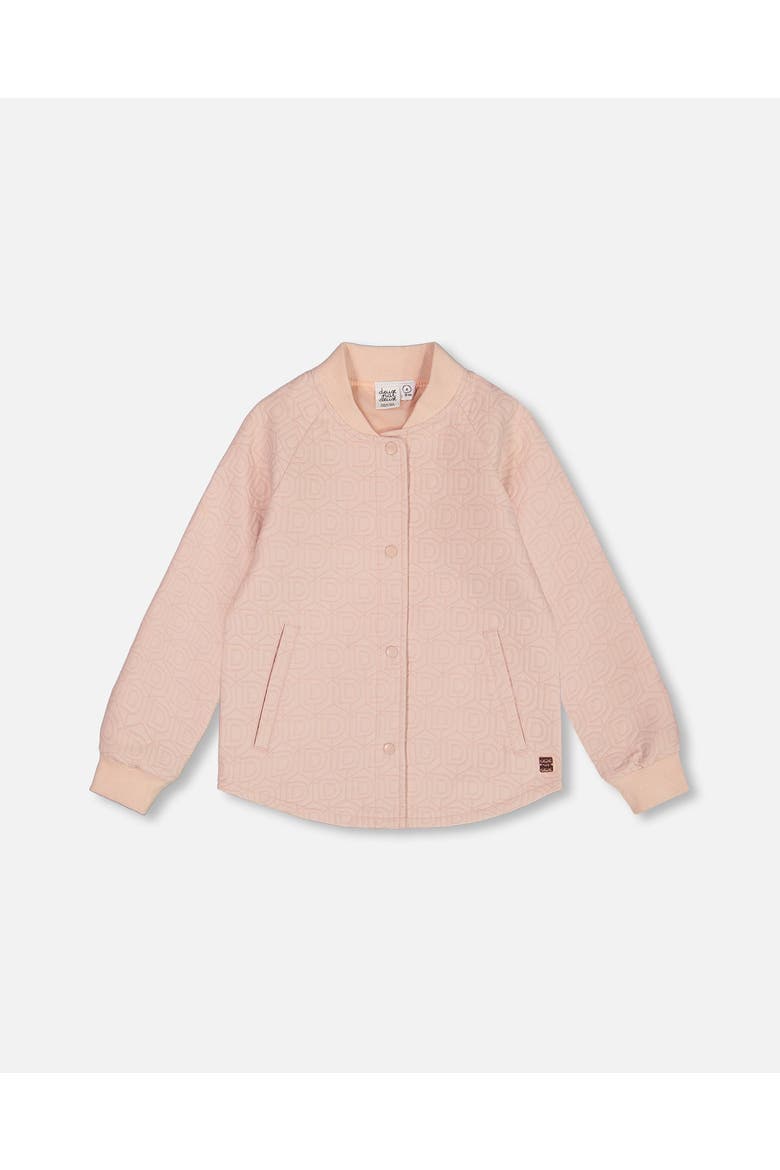 Girl's Quilted Long Sleeve Overshirt Light Pink, Main, color, Rose Smoke