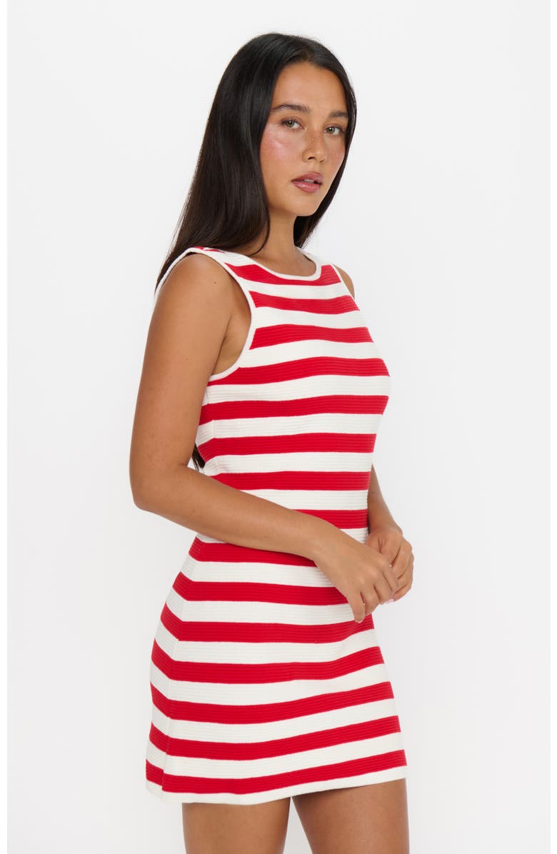 Show Me Your Mumu Cameron Mini Dress, Alternate, color, Red Stripe Delight Knit