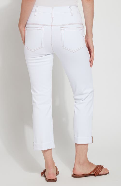 Lyssé Cropped Boyfriend Denim With Pockets In White