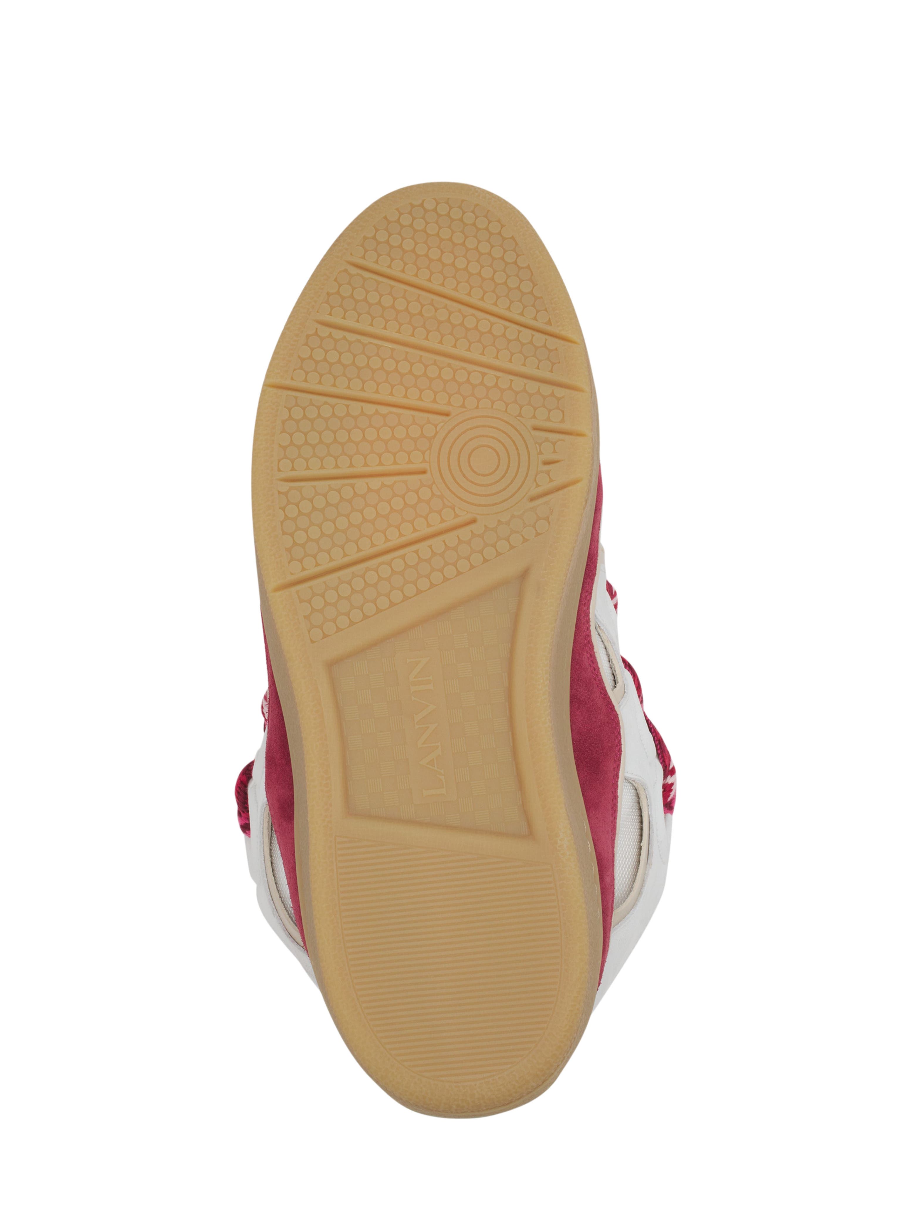 Lanvin Curb Leather Sneakers, Alternate, color, Green/Pink