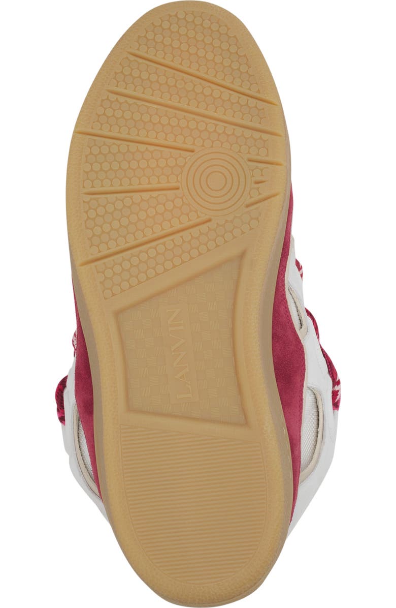 Lanvin Curb Leather Sneakers, Alternate, color, Green/Pink