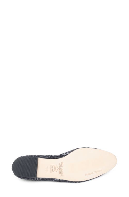 Paul Mayer Luxe Tweed Cap Toe Ballet Flat In Black