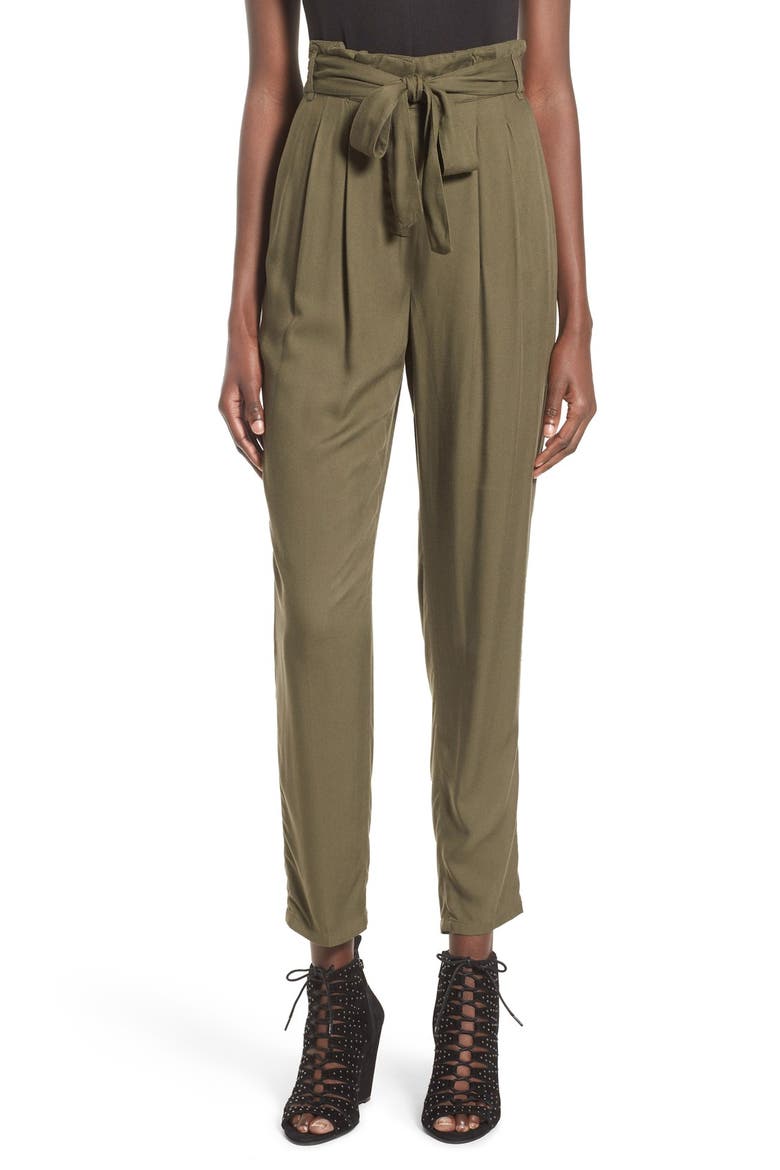 Tie Waist Pants, Main, color, OLIVE SARMA
