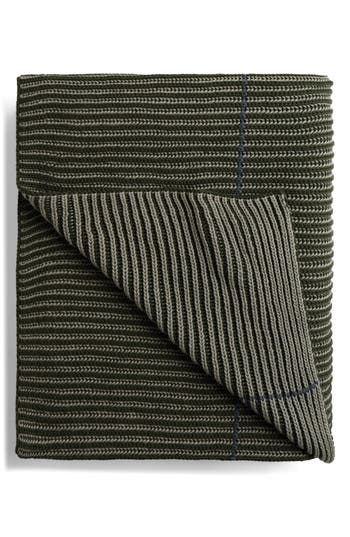 Parachute Organic Cotton Rib Knit Throw Blanket In Green