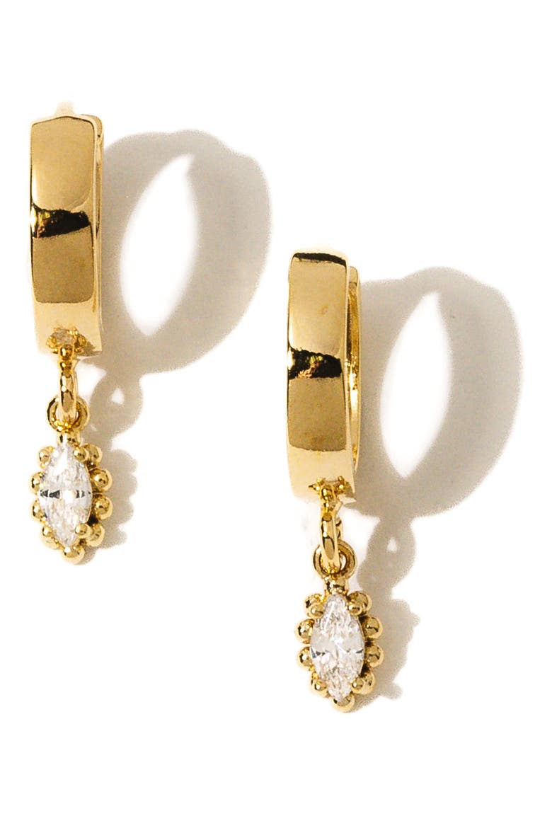 Sophia Drop Huggie Hoop Earrings, Alternate, color, GOLD