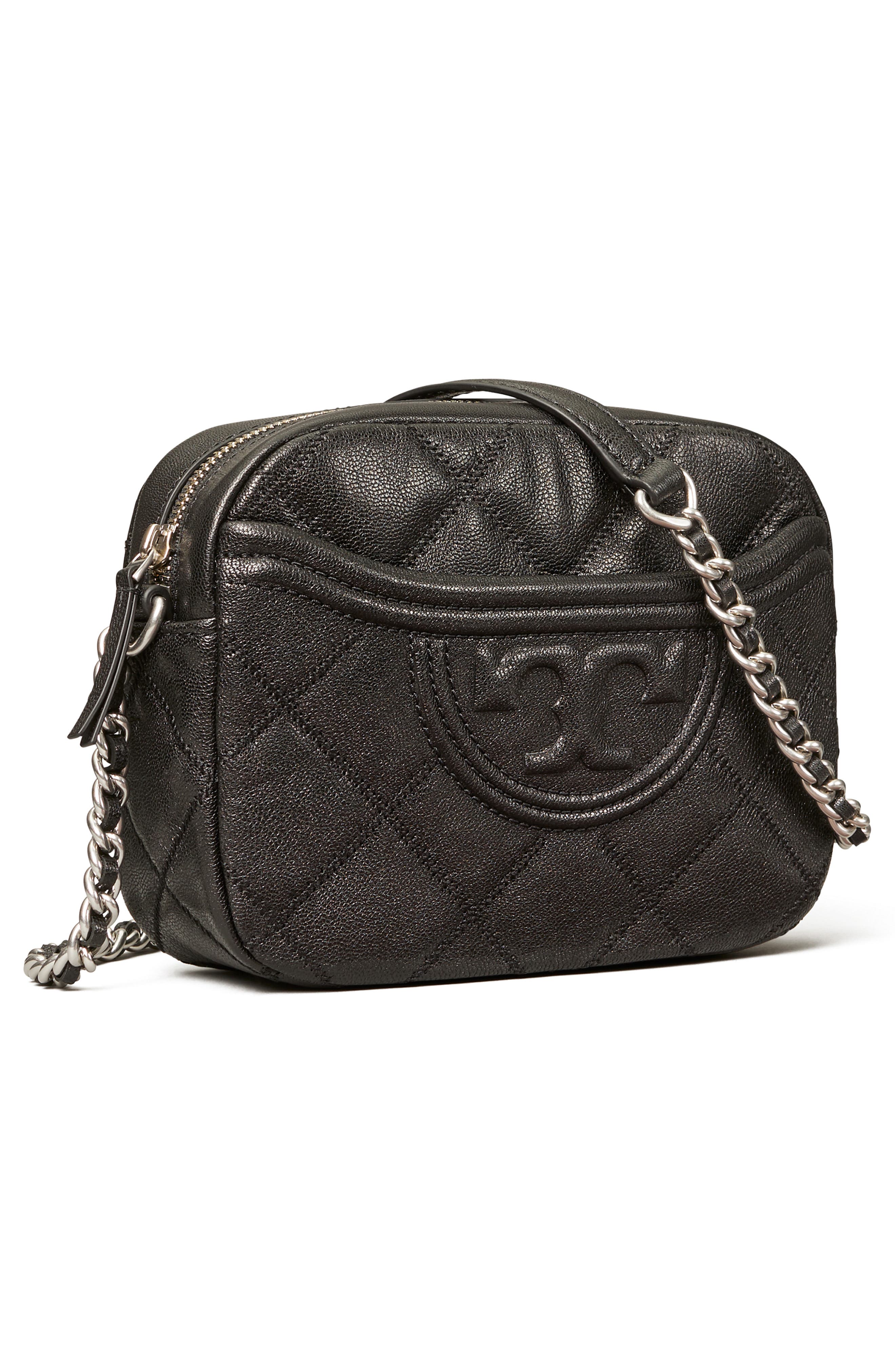 Tory Burch Fleming Distressed Quilted Leather Crossbody Bag, Alternate, color, 