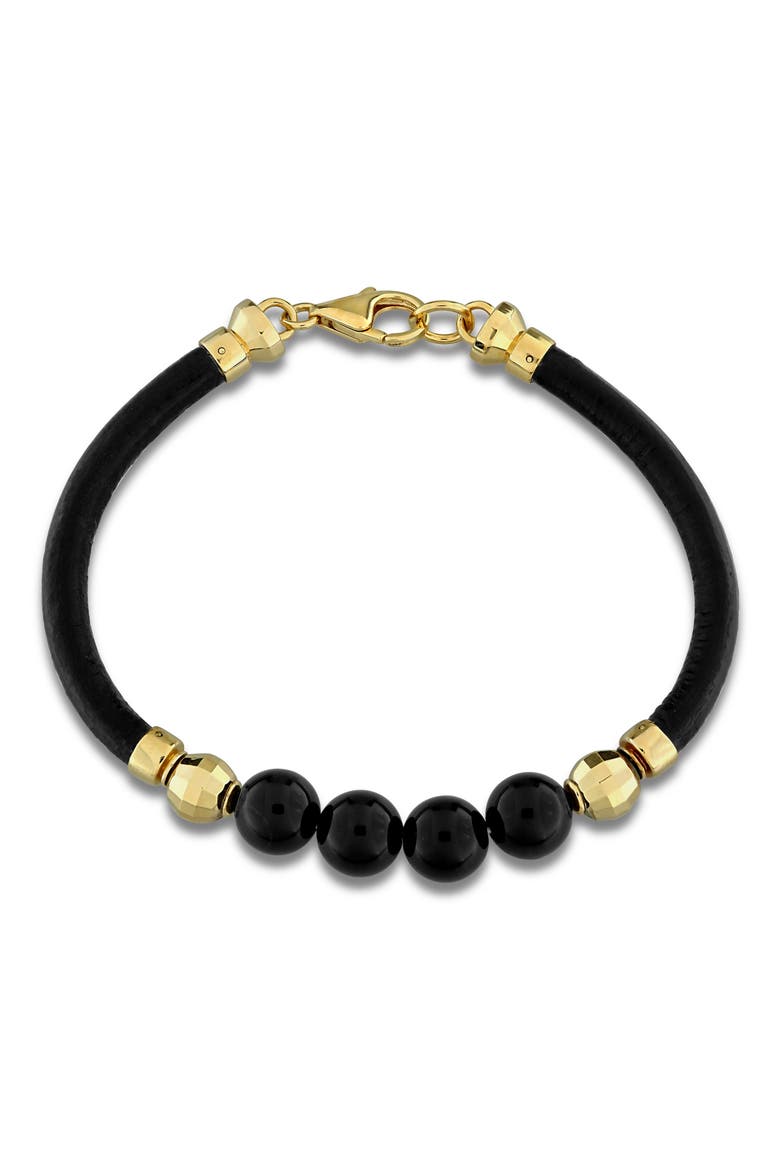 Onyx Beaded Bracelet, Main, color, BLACK