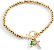 Mint & Lily Cross Charm Birthstone Bracelet