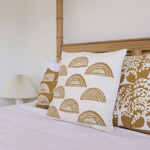 Naki & Ssam Sunlit Splendor Petite Sunburst Print Square Pillow In Blue