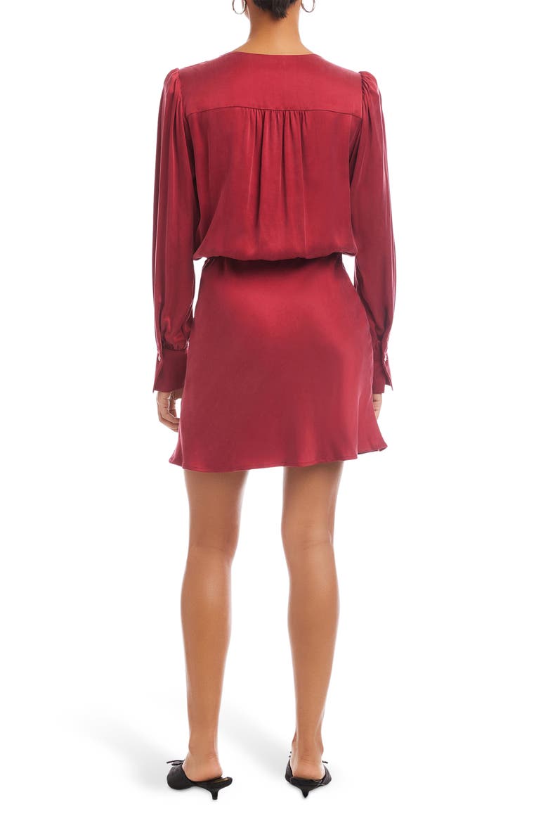 Denise Long Sleeve Minidress, Alternate, color, BRICK