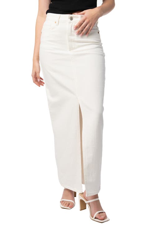 1822 white denim skirt best sale