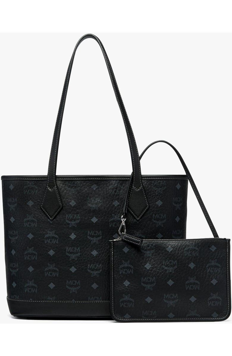 MCM New Small Liz Shopper in Visetos, Alternate, color, Black