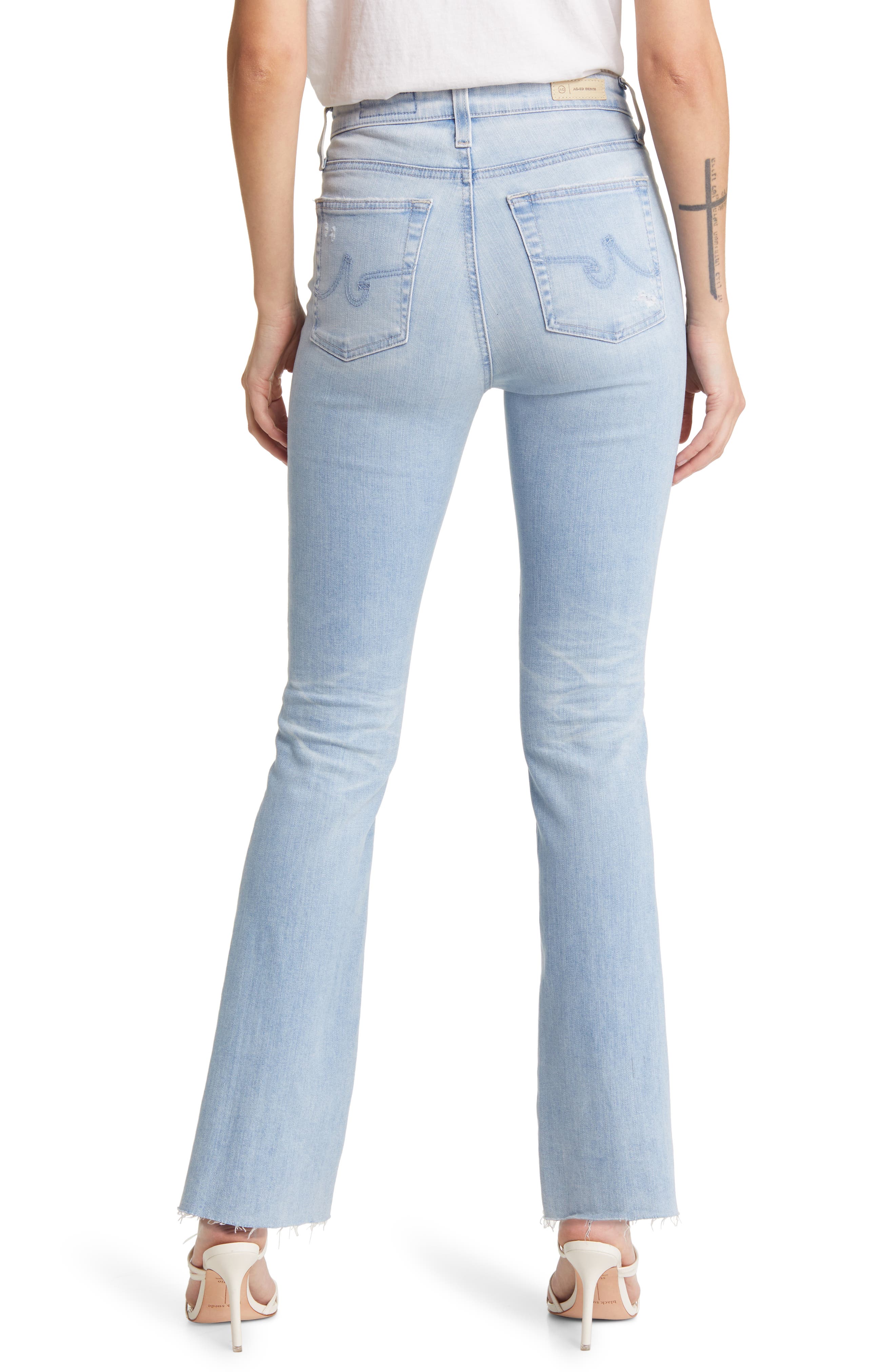 Farrah High Waist Fray Hem Bootcut Jeans - image 2