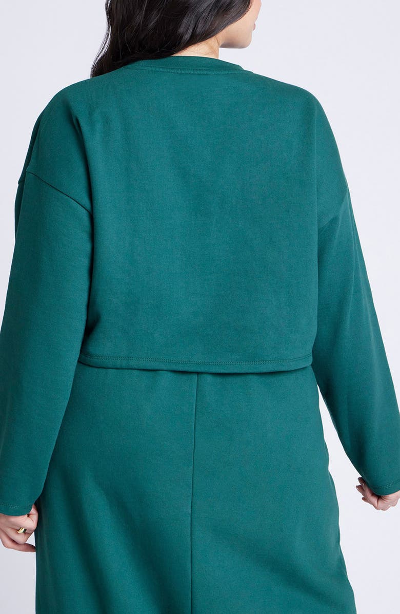 ELOQUII Crop French Terry Sweatshirt, Alternate, color,