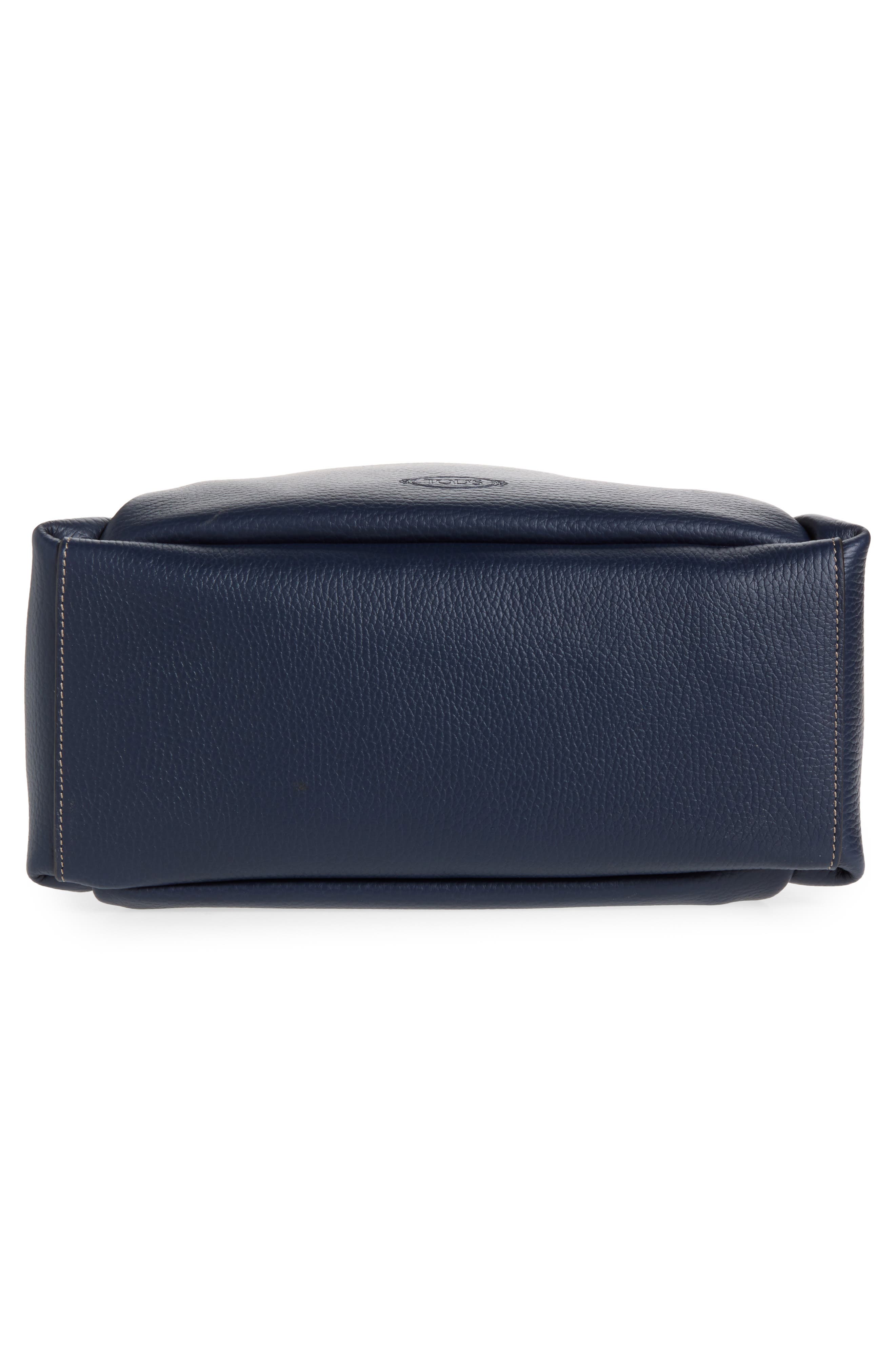Small Bauletto Leather Crossbody Bag, Alternate, color, BLU/ CAPPUCCINO