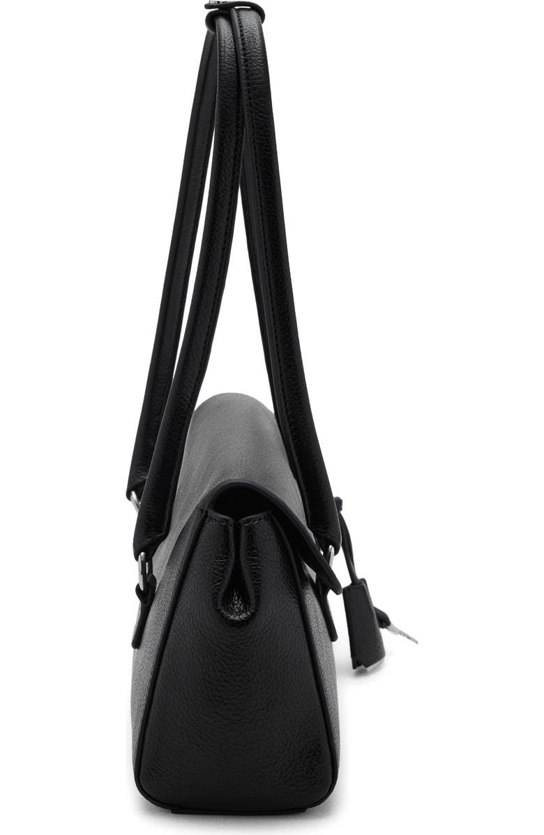 MANGO City Faux Leather Shoulder Bag, Alternate, color, Black